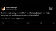 Fans react to Jennie getting emotional (Image via X/precioussadgirl)